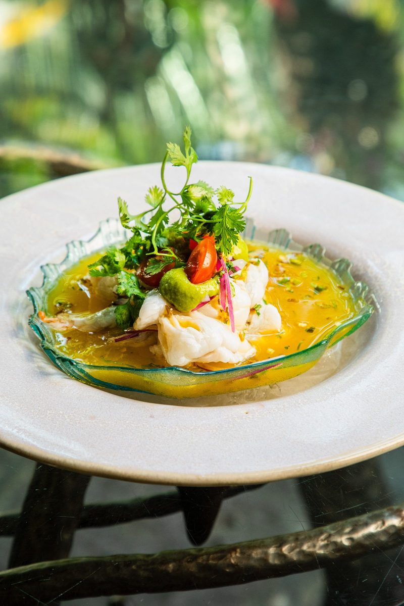 Aguachile de pescado blanco, entrada de temporada, Marogui